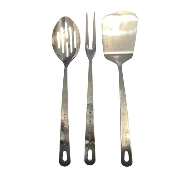 Emeril Lagasse Stainless Steel 3-Piece Kitchen Utensil Set serving set - Picture 1 of 4